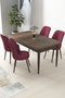 Hanah Home Juego de Comedor de 5 Piezas Barroco y Burdeos